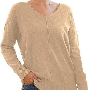 Jouica Women's Lightweight V Neck Sleeve Knit Top